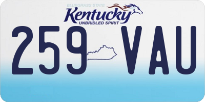 KY license plate 259VAU