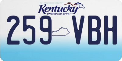 KY license plate 259VBH