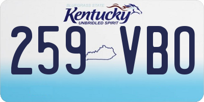 KY license plate 259VBO