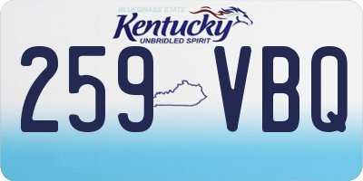 KY license plate 259VBQ
