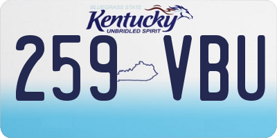 KY license plate 259VBU