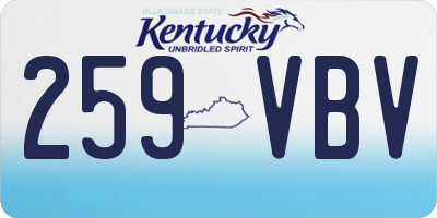 KY license plate 259VBV