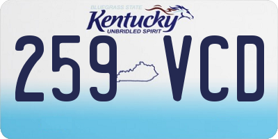 KY license plate 259VCD