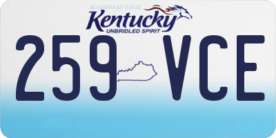 KY license plate 259VCE