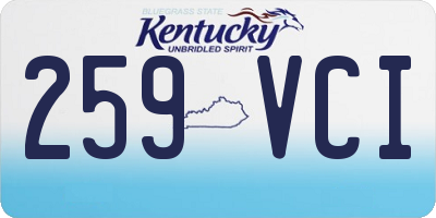 KY license plate 259VCI
