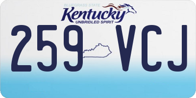 KY license plate 259VCJ