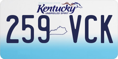 KY license plate 259VCK