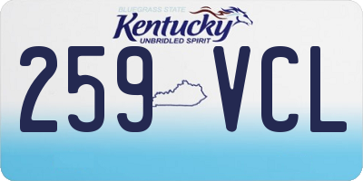 KY license plate 259VCL