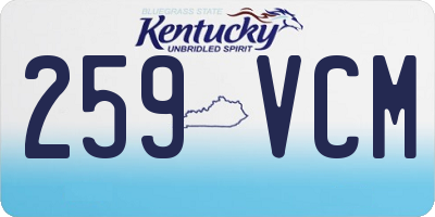 KY license plate 259VCM