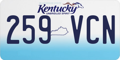 KY license plate 259VCN
