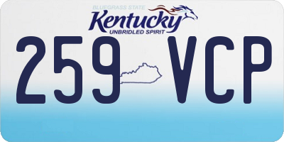KY license plate 259VCP