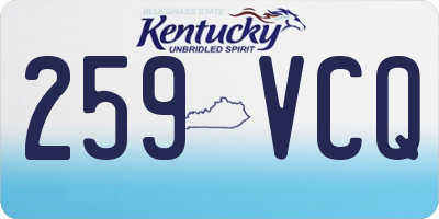 KY license plate 259VCQ