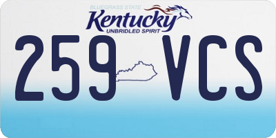 KY license plate 259VCS