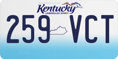 KY license plate 259VCT