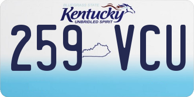 KY license plate 259VCU