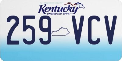 KY license plate 259VCV
