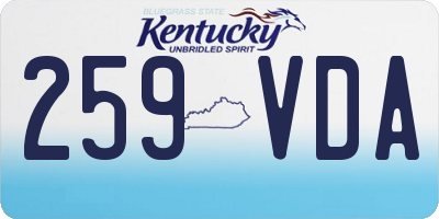 KY license plate 259VDA
