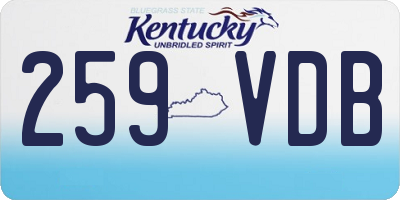 KY license plate 259VDB