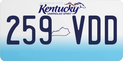 KY license plate 259VDD
