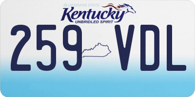 KY license plate 259VDL