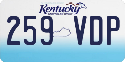 KY license plate 259VDP