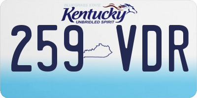 KY license plate 259VDR