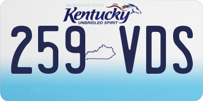 KY license plate 259VDS