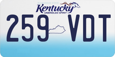 KY license plate 259VDT