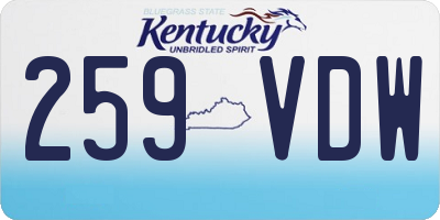 KY license plate 259VDW