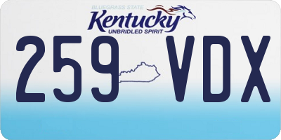 KY license plate 259VDX