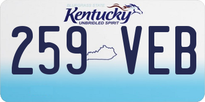 KY license plate 259VEB