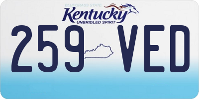 KY license plate 259VED