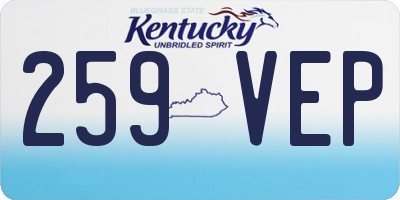 KY license plate 259VEP