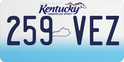 KY license plate 259VEZ