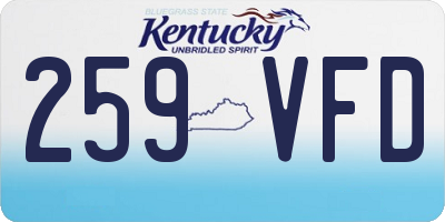 KY license plate 259VFD