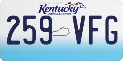 KY license plate 259VFG