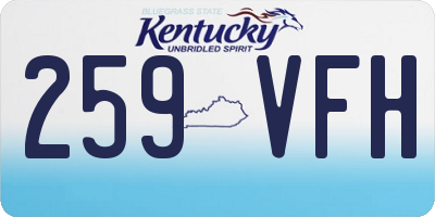 KY license plate 259VFH