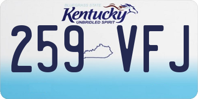 KY license plate 259VFJ