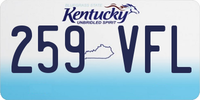 KY license plate 259VFL