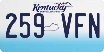 KY license plate 259VFN