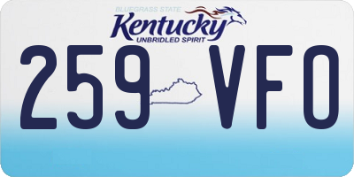 KY license plate 259VFO