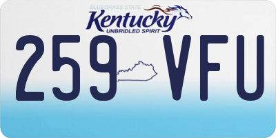 KY license plate 259VFU