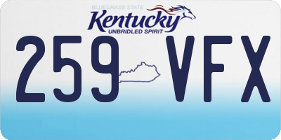 KY license plate 259VFX
