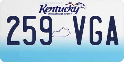 KY license plate 259VGA