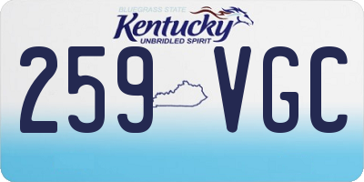 KY license plate 259VGC