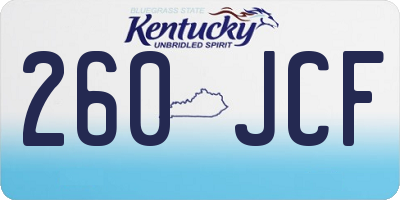 KY license plate 260JCF