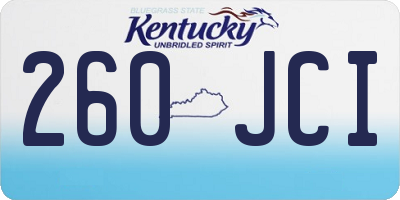 KY license plate 260JCI