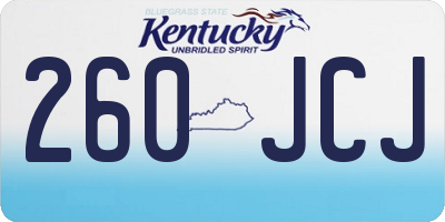 KY license plate 260JCJ