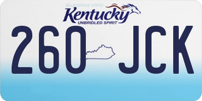 KY license plate 260JCK