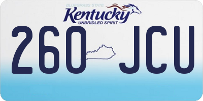 KY license plate 260JCU